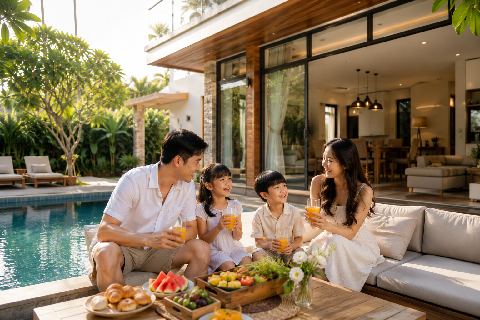 Gia đình nghỉ dưỡng